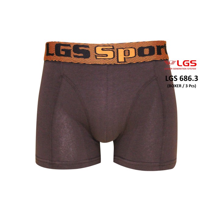 Celana Boxer Pria Lgs Underwear Sport Lgs 686 Isi 3 Pcs Asli 100%