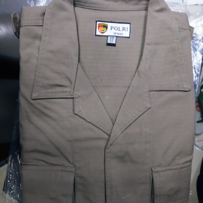 GRATIS ONGKIR baju dan celana PDL jatah polisi pembagian terbaru bahan kotak polri