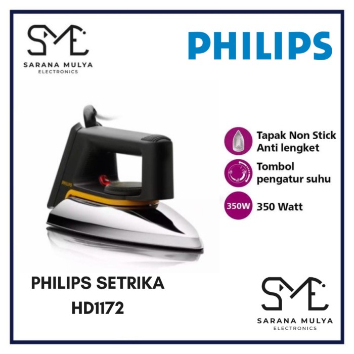 SETRIKA PHILIPS ELECTRIC DRY IRON CLASSIC HD 1172 / DRY IRON HD1172