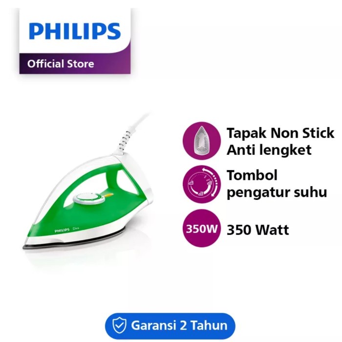 Philips Dry Iron GC122/77 Setrika Baju GC 122 Gosokan GC122 Setrikaan