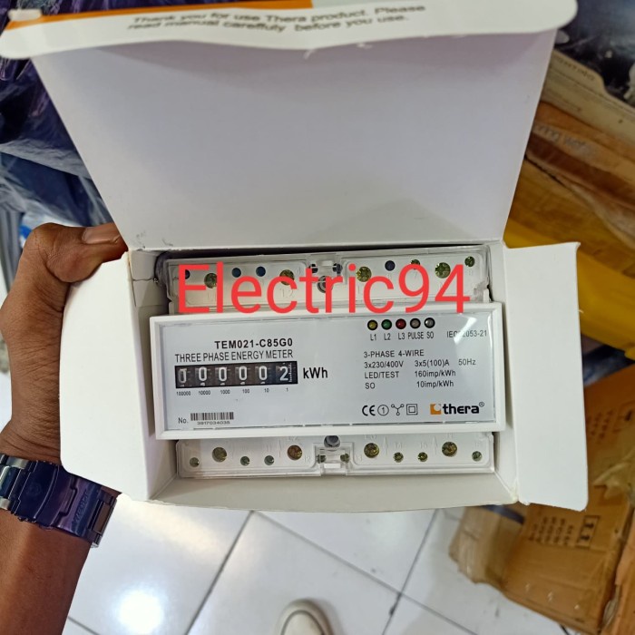 PROMO Kwh meter 3phase 5(100)A merk Thera TEMO21 counter ( analog ) direct