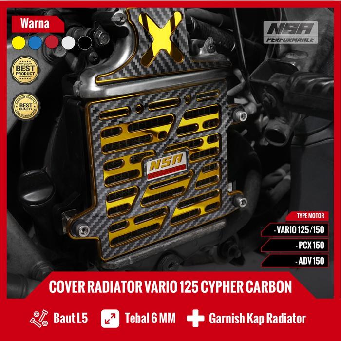 NSA COVER RADIATOR VARIO 125 - 150 PCX 150 ADV 150 CYPHER CARBON NSA TUTUP RADIATOR VARIO 125-150