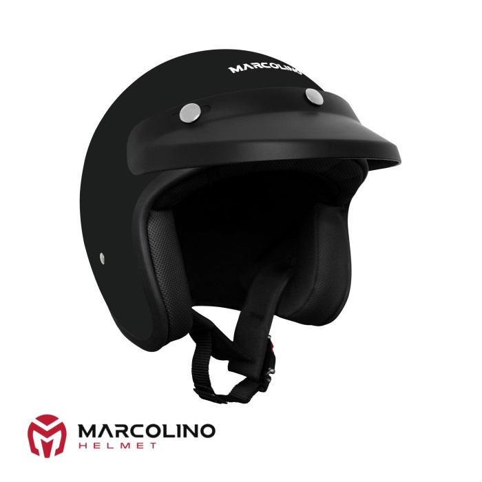 Helm Bogo Retro Marcolino Black Doff SNI PET