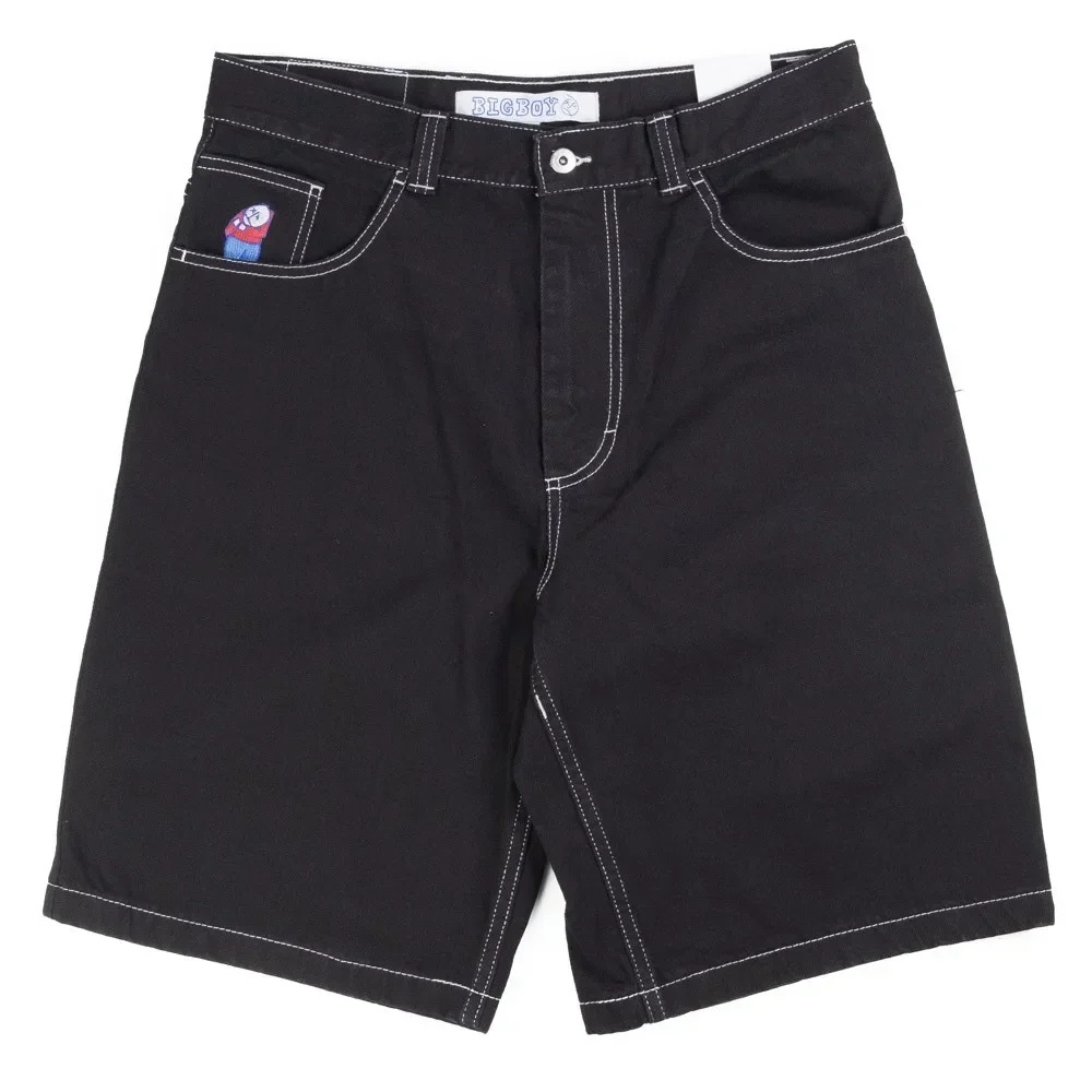Polar Skate Big Boy Shorts Black Graphic Sweatpants Harajuku Streetwear Denim Shorts Embroidery 2024