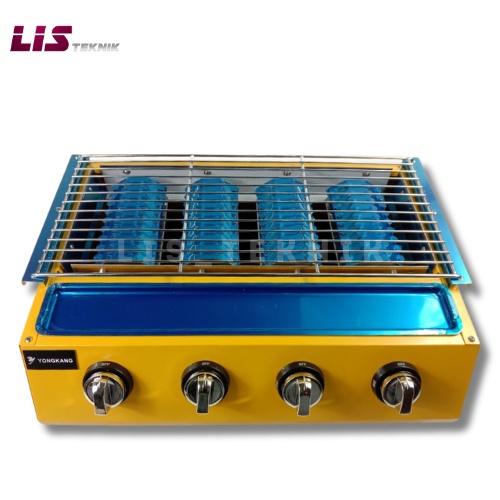 Yongkang Kompor Panggang Sosis Gas 2 Tungku 3 Tungku 4 Tungku Alat Panggangan BBQ
