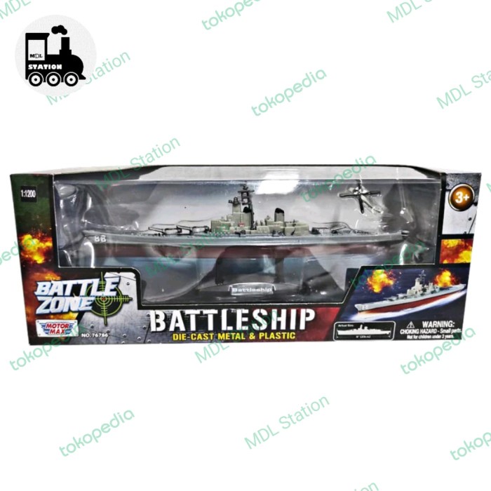 Motormax Battle Zone - BATTLESHIP Diecast Kapal 1:1200