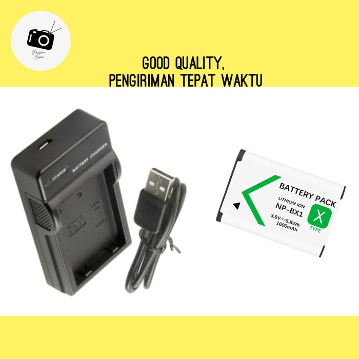 Paket Charger & Baterai Sony WX300 WX350 WX500 WX700 WX800 batre casan Kode 484