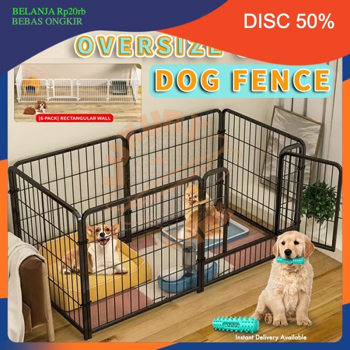 Kandang Anjing Hewan Pagar Besi DIY Pagar Portable Indoor Outdoor