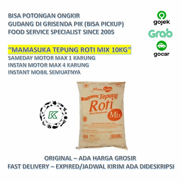 

SALE !!! MAMASUKA TEPUNG ROTI MIX CAMPUR 10KG KARUNG GOJEK READYY