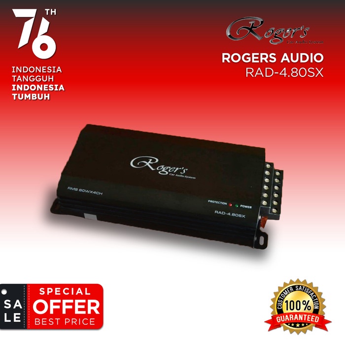 BISA GOSEND [CRAZY SALE] ROGERS RAD-4.80SX CLASS D 4-CHANNEL DIGITAL AMPLIFIER