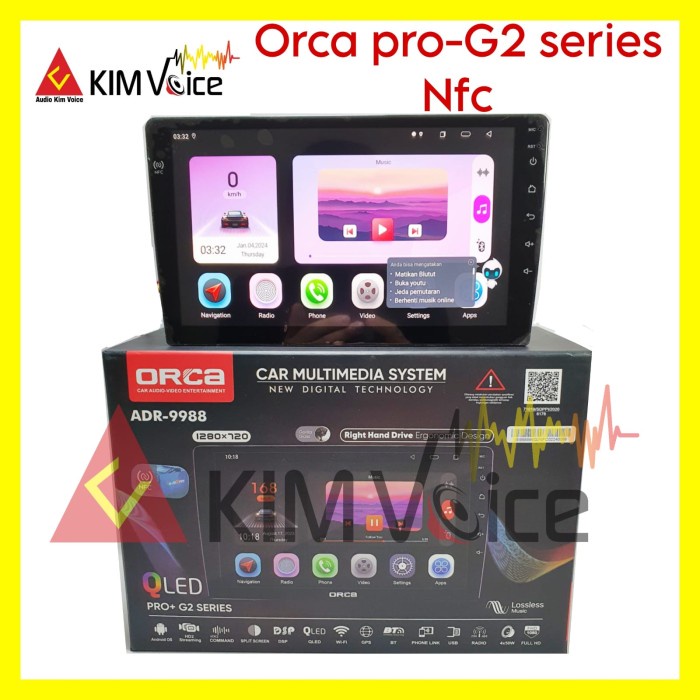 BISA GOSEND HEAD UNIT ANDROID ORCA ADR-9988 PRO+ GEN 2 RAM 6/128GB LAYAR QLED GRATIS ONGKIR