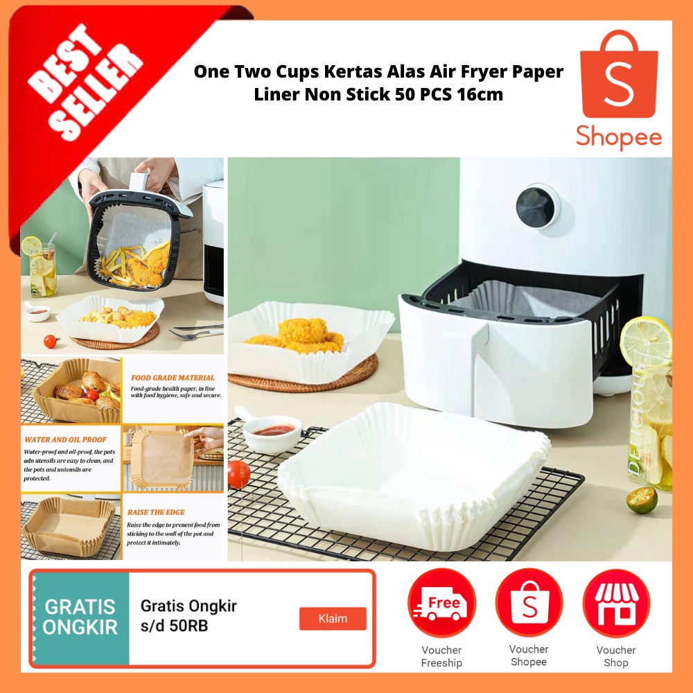 Laris Manis Kertas Alas Air Fryer Paper Liner Non Stick 50 PCS 16cm / Kertas Panggang Anti Minyak