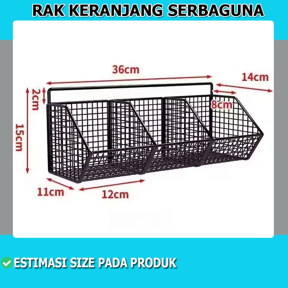 Favorit Rak Bumbu Dapur Estetik Rak Bumbu Dapur Dinding Keranjang Bawang 3 sekat Beli Sekarang