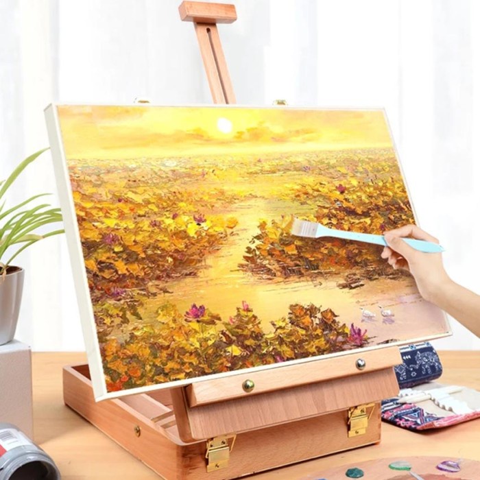 

Easel Meja Laci Kayu For Drawing Painting Artist Drawer Box Folding