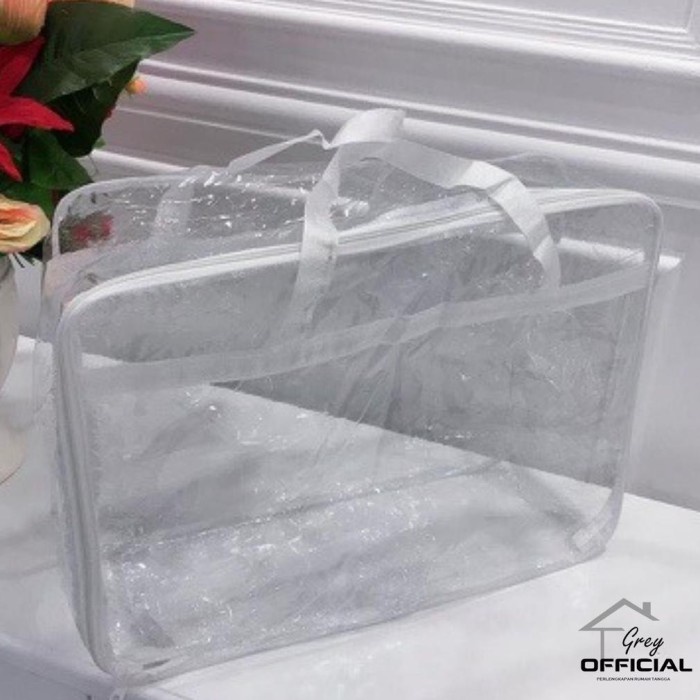 Tas Selimut Resleting / Tas Mika Bening Tambahan / Tas 40 X 25 X 10Cm