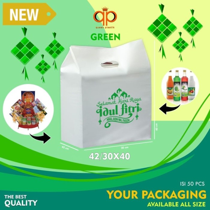 KOMPLIT TERBARU isi 50pcs Kantong Plastik motif idul fitri Kantong plastik