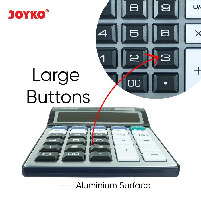 

CALCULATOR KALKULATOR JOYKO CC-46 12 DIGITS CHECK CORRECT [TERBARU[TERLARIS[ORIGINAL[ASLI]