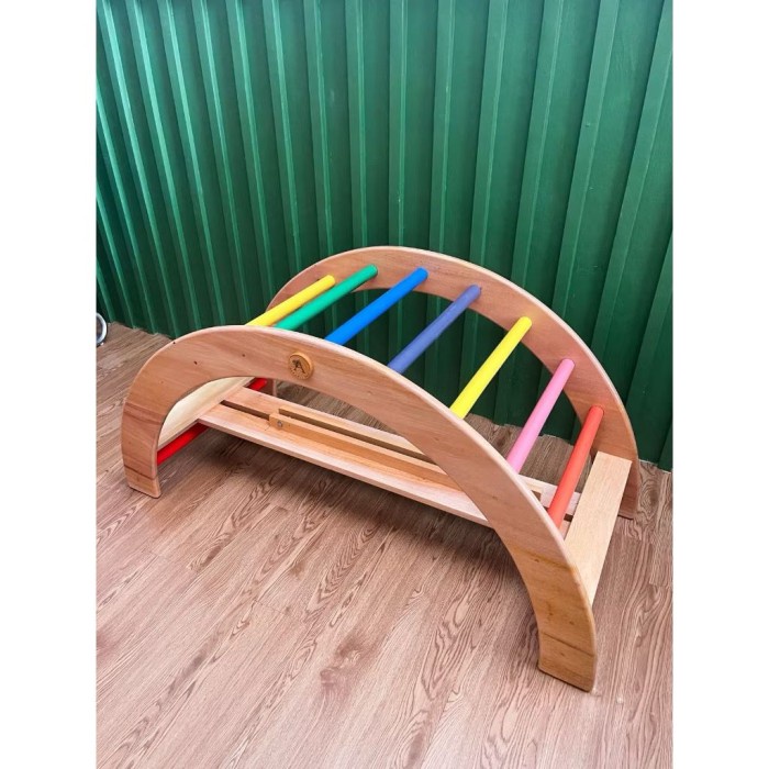 Mainan anak jungkat jungkit kayu /playground arch climbing kayu mahoni