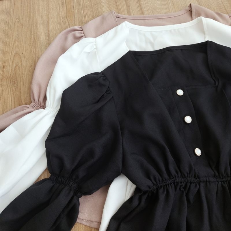 Nara Top / Blouse Wanita Korea / Atasan Kantor Wanita Kasual / Blouse Elegan Korea / Blouse Hijab