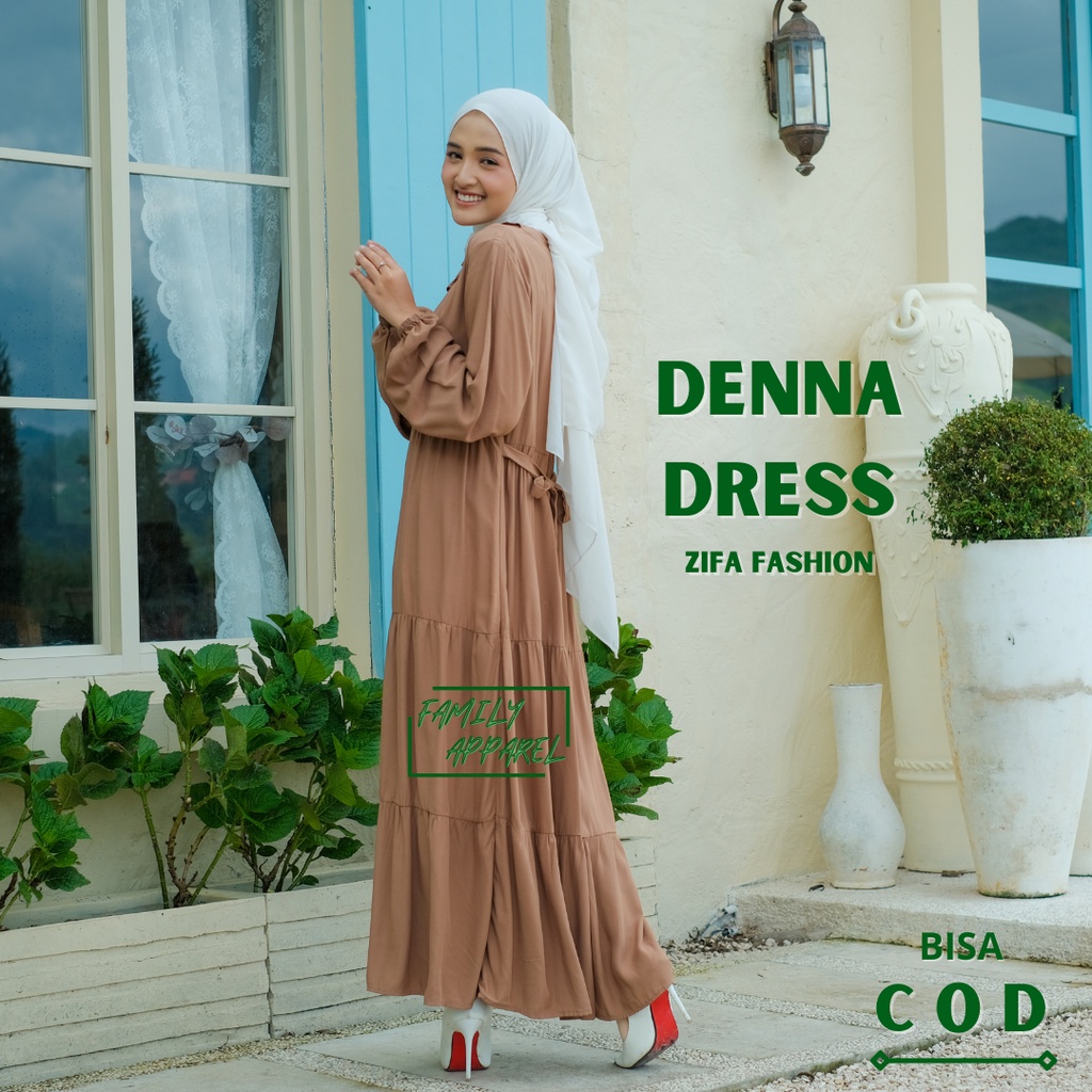 Denna Dress Gamis Polos Twill Anak Jumbo Daster Mocca Zifa Fashion OOTD