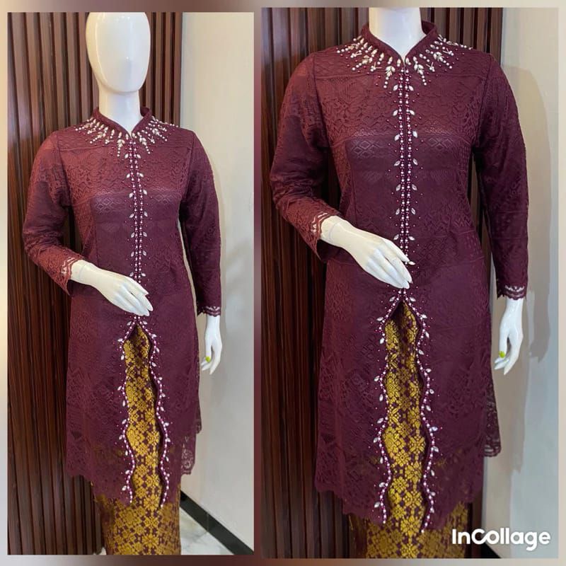 Kebaya Long Tunik Plus selendang Kebaya Pesta JUMBO //kebaya wisuda Baju Dress DISKON SPECIAL 