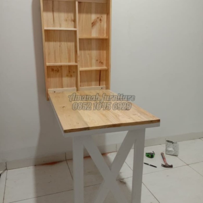 PREMIUM Meja lipat meja dinding kayu jati belanda