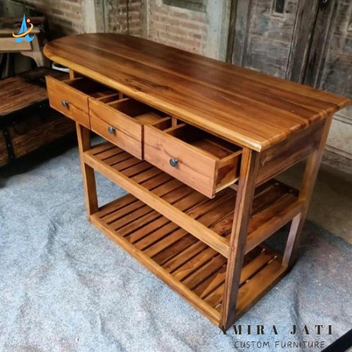 PREMIUM Meja Setrika Meja Berdiri Meja Laundry Kayu Jati