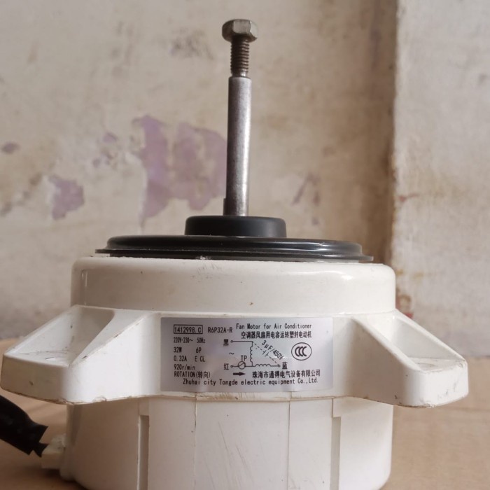 Motor Fan Outdoor AC R6P32A-R 220V-230 50Hz 35W 6P 0.32A E CL 920r/min ROTATION CCW Original Cabutan