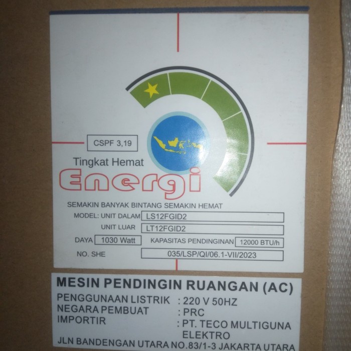 Indoor AC Teco 1.5 PK LS12FGID2 Tidak Termasuk Outdoor Bisa Buat Ganti 3/4 1 PK