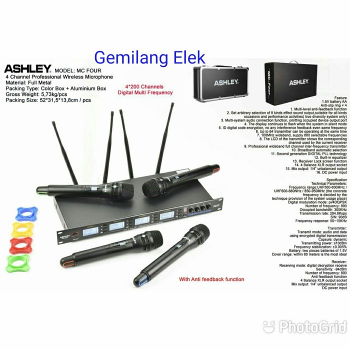 Mic Wireless ASHLEY MC FOUR 4 Mic Original