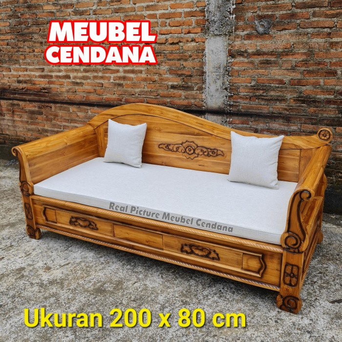 PREMIUM Kursi Sofa Bale Bale Kayu Jati, Bale Bale Kursi Santai Minimalis Jati