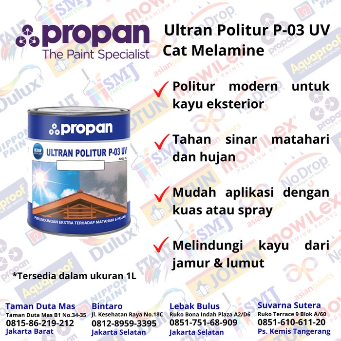 HOT SALE Cat Politur Urat Kayu Propan ULTRAN P03 warna Natural Dof 1L