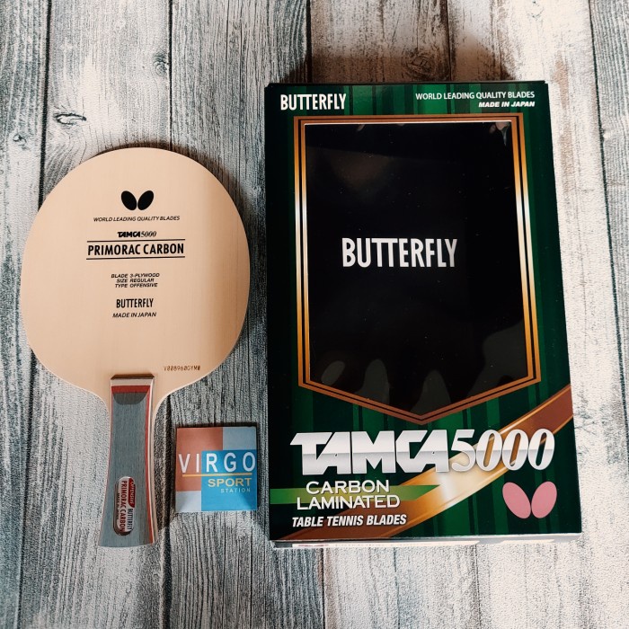 Butterfly Primorac carbon tamca5000 kayu bat bet pingpong 100%ORIGINAL
