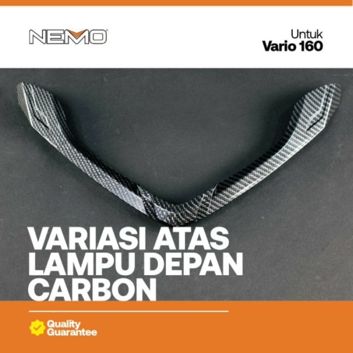 Garnish Variasi Vario 160 Cover Atas Lampu Depan Nemo Carbon Vario 160