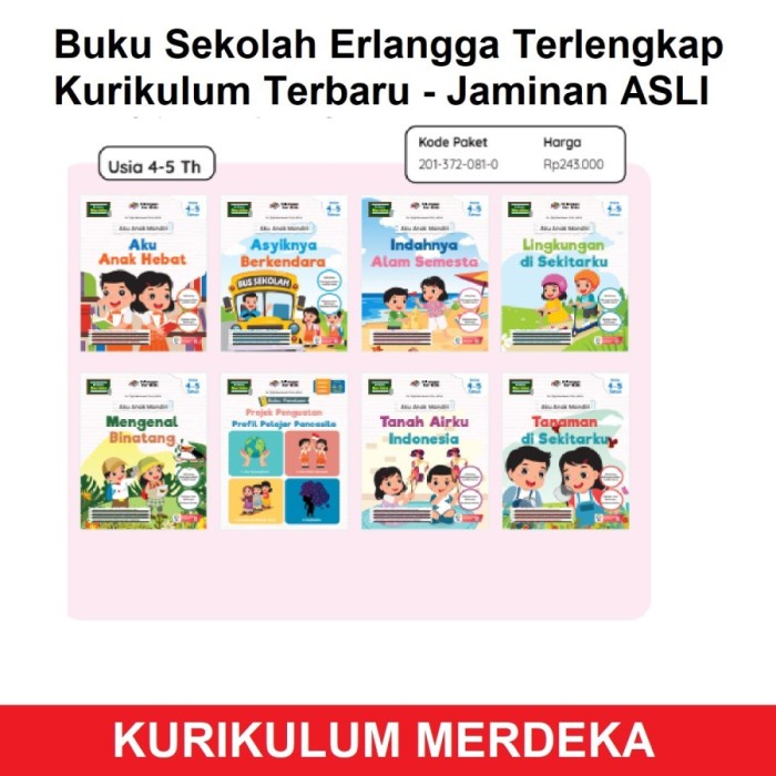 [deloth] - Buku Erlangga Paket Aku Anak Mandiri KB TK PAUD Tjiji Kurikulum Merdeka