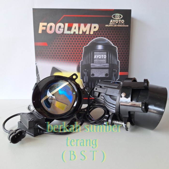 Foglamp Biled Ayoto 3 Warna Breket Toyota Ukuran 3 Inch Projector Biled Foglamp Blue Lens