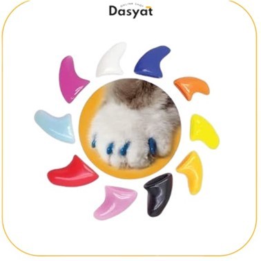 TERBARU DOS Pelindung Kuku Kucing Anjing Isi 20pcs Warna Polos Penutup Kuku Bentuk Cakar Hewan