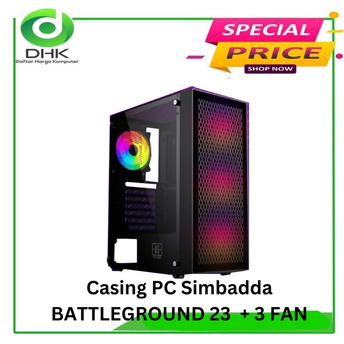BISA GOSEND CASING PC SIMBADDA BATTLEGROUND 23 + 3 FAN