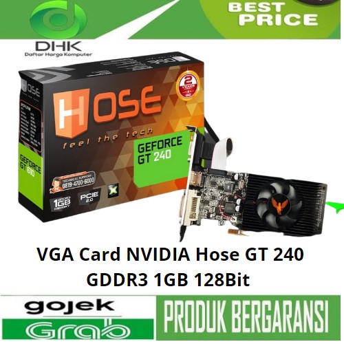 BISA GOSEND VGA CARD NVIDIA HOSE GT 240 GDDR3 1GB 128BIT BEST SELLER