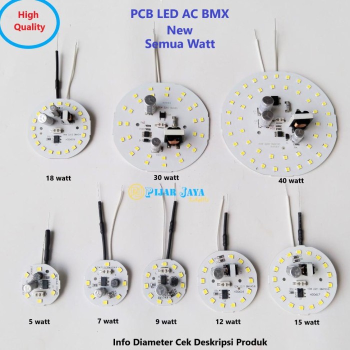 PCB LED AC BMX All Watt 5 7 9 12 15 18 20 25 30 40 Watt DOB Driver Mata LED AC Modul Lampu LED