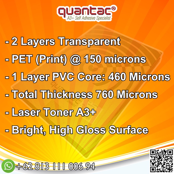 Quantac Pvc Id Card A3+ Digital Print Laser- Pack Murah