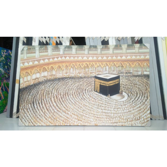 Lukisan kanvas kabah mekah 85x135 cm RD dsw5