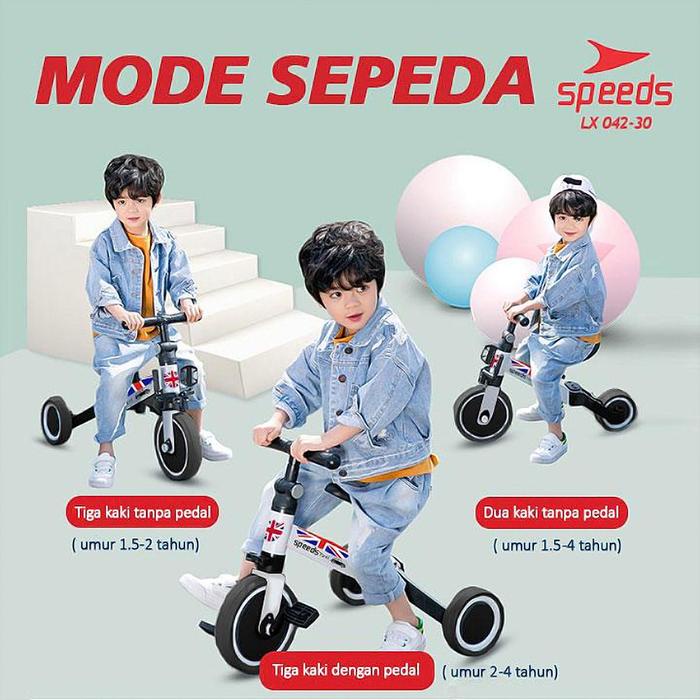 PROMO SPEEDS SEPEDA ANAK RODA 3 SEPEDA MINI 2IN1 TAXI BALANCE BIKE PUSH BIKE SEPEDA KESEIMBANGAN
