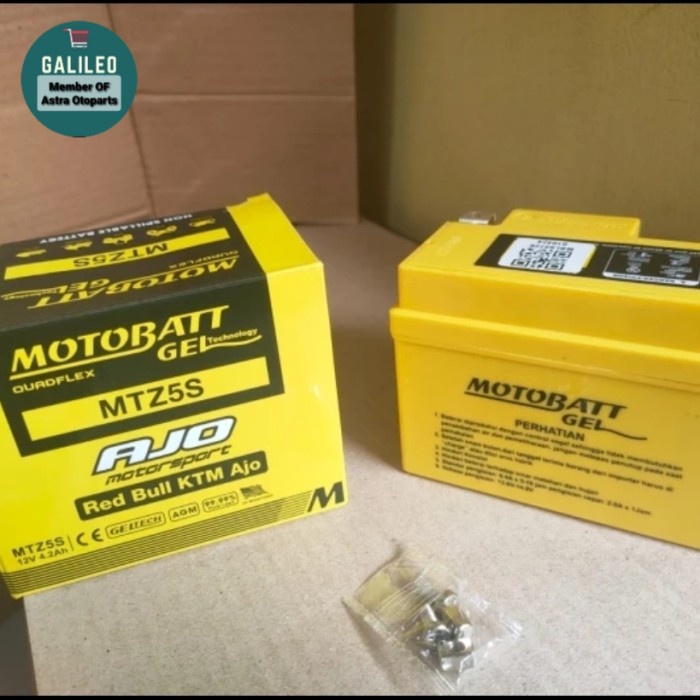 Aki Kering Motobatt Mtz5S Motor Beat, Vario, Mio J, Karisma, Supra X 125, Xeon / Fino / Soul / Spin