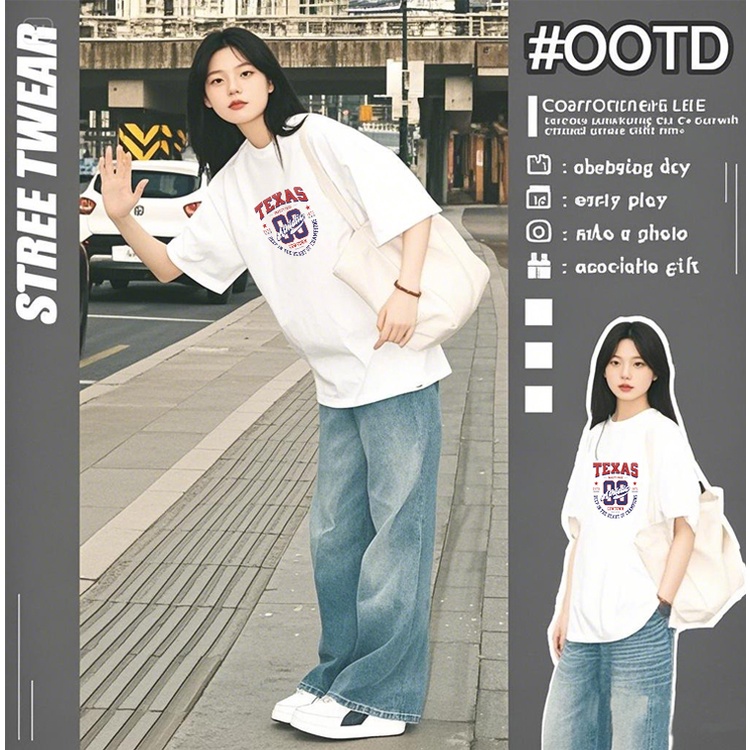 【HOT】 kaos putih polos pria Texas Athletic T shirt Varsity Pride Print Desain Typography Keren