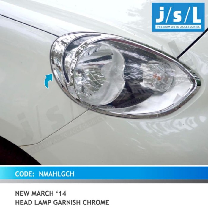 Garnish List Lampu Depan Nissan March 2014