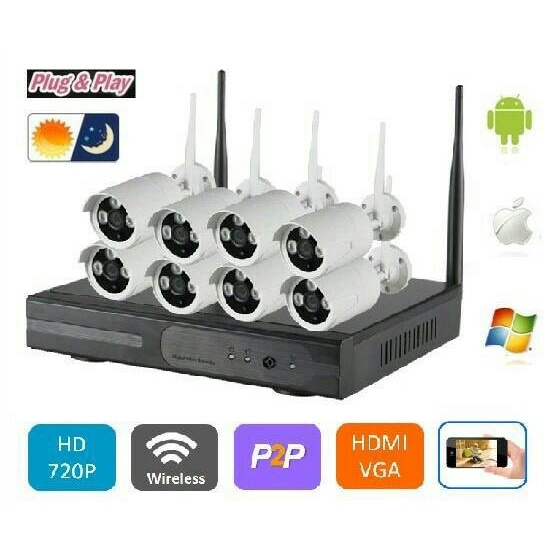 promo Paket cctv wirelles/tanpa kabel 8 ch gambar super mantap