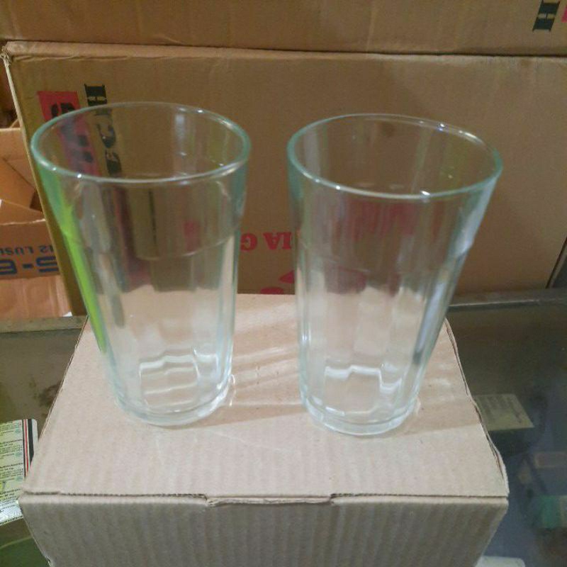 Laris Manis Gelas Kaca Tanpa Gagang 1 set isi 6 pcs / Gelas Teh / Gelas Teh Warung / Gelas Teh Kaca