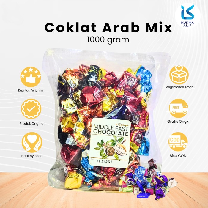 

Wdo - Coklat Arab Mix 1 Kg Coklat Import Oleh Oleh Haji Umroh Asli Arab
