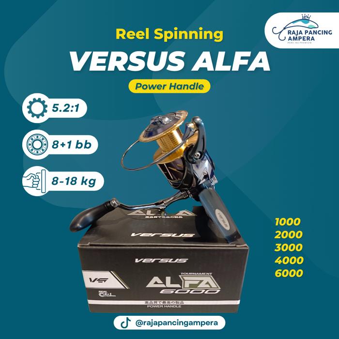 terbaru  reel spinning versus tournament alfa power handle ready